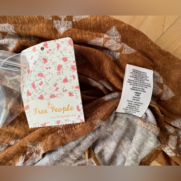 🍂Free People Dazed Swing Long Sleeve Crop Top Women’s Small Brown/Tobacco Boho - Picture 17 of 17